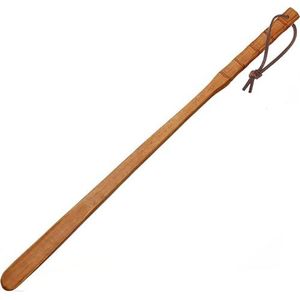 Houten BeechLong Handle Schoenhoorn, Comfortabele schoenheffer for laarzen, sportschoenen,(Wood color)