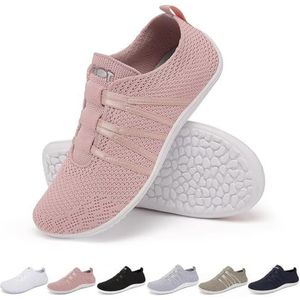 Merdoo Barefoot Shoes Dames Heren Nul Drop Wandelschoenen Ademend Sneakers Niet-Slip Pantoffels Slip On Brede Voeten Barefoot Schoenen Lichtgewicht Sloffen Outdoor Indoor Unisex Roze 40EU