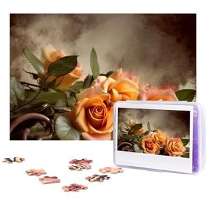 300 stukjes puzzel voor volwassenen gepersonaliseerde foto puzzel muziek rozen romantische aangepaste houten puzzel voor familie, verjaardag, bruiloft, spel nachten geschenken, 38 x 25,9 cm