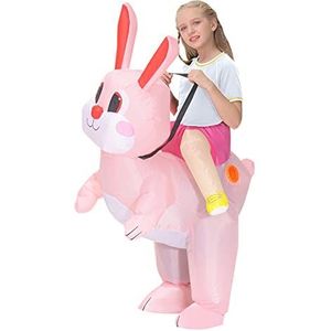 GoMDSA Opblaasbaar kostuum paardrijden konijn Pasen Opblaasbare Kostuums Voor Volwassenen of Kid Bunny Opblazen Kostuums Feestjurk