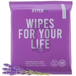 HyperGo Full Body Wipes - Snelle Verfrissing Doekjes (Lavender, 20 Count (1 Pack)