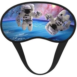 FZGGWYHL Astronauta Planet Printed Blackout Sleep Mask Aid Oogmasker Reizen Slaap Oogmasker