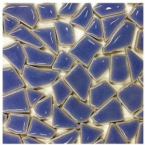 Glazen tegels 510g veelhoek porselein mozaïek tegels doe-het-zelf ambachtelijke keramische tegel mozaïek maken materialen 1-4 cm lengte, 1 ~ 4 g/stuk, 3,5 mm dikte mozaïek tegels (kleur: kobaltblauw,