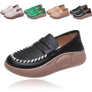 Lurebest Shoes for Women,Soft Soled Pure Cowhide Corrective Lofers,Lurebest Orthopedic Walking Shoes for Women (8,Black)