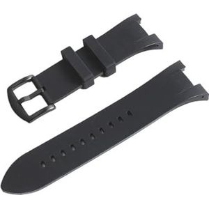LUGEMA Horlogeband Band Horlogeband 31mm Rubber Compatibel Met Armani Exchange ARAX1803 AX1802 AX1050 (Color : Black Black Buckle, Size : 31mm)