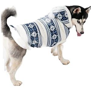 WJCCBJQXW Huisdier grote hondenjas jas warme winterkleding kerst huisdier kleding outfit corgi husky labrador golden retriever (kleur: blauw, maat: medium)