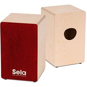 Sela SE 165 Primera Cajon Red met Sela Snare-systeem, opgebouwd, voor beginners en gevorderden, Made in Germany