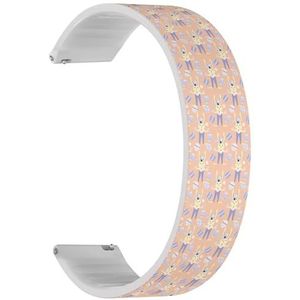 RYANUKA Solo Loop Band Compatibel met Amazfit GTS 4 / GTS 4 Mini/GTS 3 / GTS 2 / GTS 2e / GTS 2 mini/GTS (schattige gele eend) Quick-Release 22 mm rekbare siliconen band band accessoire, Siliconen,