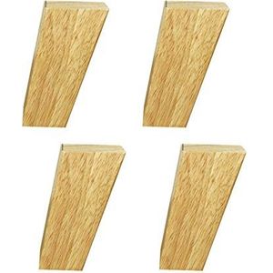 4 stuks houten meubelpoten schuine vierkante meubelpoten van eikenhout, tafelpoten massief hout, vervangende meubelpoten, sofapoten voor bank, kast en bed (12 cm)