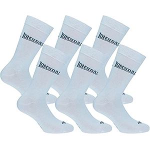 Lonsdale 6 paar korte sokken, halfhoge kuit, uitstekende kwaliteit katoen (wit, 35-38)