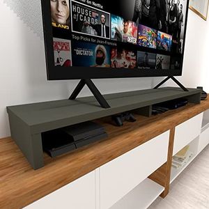 Henor Dubbele Houten FSC® TV Verhoger 160 x 35 x 15 cm. belastbaar + 100 kg Grafiet