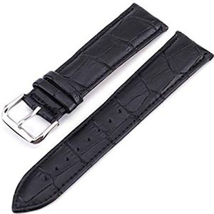 horlogebandjes, lus horlogebandje, Horlogeband lederen banden 10/24 mm Horlogeaccessoires Bruine kleuren Horlogebanden (Color : Black Black Line, Size : 17mm)