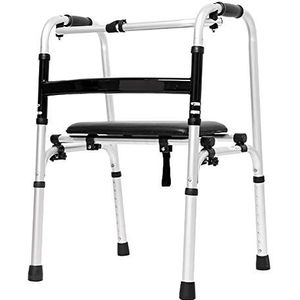 Heavy Duty Rolling Walker, opvouwbare rechtopstaande rollator met stoel, in hoogte verstelbare opstaphulp voor senioren volwassen, indoor tapijtloper (kleur: geen wielen) (geen wielen) Decoration