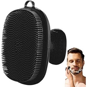 Siliconenreiniger, gezichtsreiniger met handvat, peeling-pad en massageapparaat, waterdichte gezichtsreinigingsborstel. De siliconen borstel verwijdert de huid. Ximan