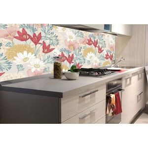 DIMEX Zelfklevende folie voor keukenachterwand, naadloos, vintage bloemenpatroon, 180 x 60 cm, plakfolie, decoratiefolie, spatbescherming voor de keuken, Made in EU