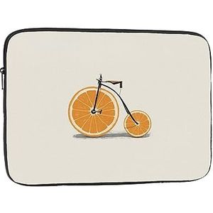 Oranje Fiets Gedrukt Laptop Sleeve Bag Notebook Sleeve Laptop Case Computer Beschermhoes 15 inch