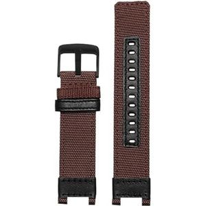 Geschikt for Casio G-SHOCK horlogeband GST-B100 S130 W300G 400g W330 W120 W410 Canvas horlogeband Nylon Armband (Color : Brown black, Size : 0mm)