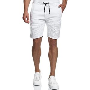 INDICODE Heren Ernest Jeans Shorts | Jeans korte broek met zakken Offwhite M