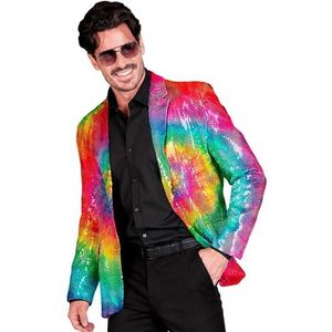 WIDMANN Milano Party Fashion jacket met pailletten voor heren, disco fever, dierenprint