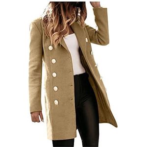 OnaiC - Wollen Jas - Kaki - Dames - Winter - Overgangsjas