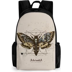 Psychedelic Death's Head Hawk Moth 16 Inch Laptop Rugzak Grote Capaciteit Dagrugzak Reizen Schoudertas voor Mannen & Vrouwen