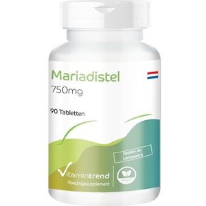 Mariadistel 750mg - met 80% silymarine - 90 tabletten - hoge dosering - veilige dosering - veganistisch - biologisch beschikbare supplementen uit Duitsland | Vitamintrend