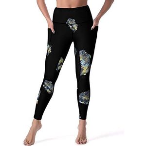 Buffalo Mountain Yogabroek voor dames, hoge taille, buikcontrole, workout, hardlopen, leggings, M