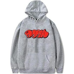 jiushenglonghe Rapper MF Doom Zwarte hoodie voor mannen en vrouwen Unisex Pullover Trainingspak Harajuku Streetwear Sweatshirt, grijs-3, L