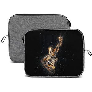 Rock Heavy Metal Elektrische Gitaar Op Fire Laptop Sleeve Case Beschermende Notebook Draagtas Reizen Aktetas 14 inch