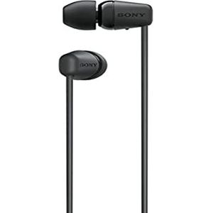 Sony WI-C100 Draadloze in-ear hoofdtelefoon - Batterijduur tot 25 uur - Waterbestendig -Ingebouwde microfoon voor telefoongesprekken - Voice Assistant compatibel Zwart (vernieuwd)