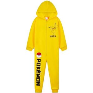Pokemon Onesie voor jongens, 4 - 14 jaar, overall jumpsuit jongens - knuffelpak kinderen - pyjama jongens, geel, 7-8 Jaar