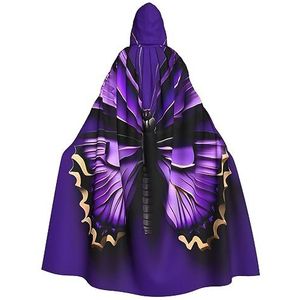 SSIMOO Leuke paarse vlinder volwassen partij decoratieve cape,Volwassen Halloween Hooded Cloak,Cosplay Kostuum Cape