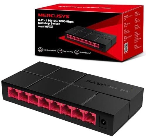 Mercusys - MS108G - Netwerkswitch - Zwart - Compact - 8-poorts