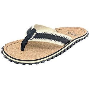 Gumbies Corker Flip Flops van kurk met robuuste zool van gerecyclede autobanden, voetriemen van gerecycled katoen, ergonomisch voetbed, zwart, 45 EU