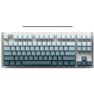 QPSJXN TKL Mechanisch toetsenbord 87 Hot Swap RGB Backlight Wired Toetsenbord PBT -toetsenbordcaps, compatibel met pc-tablet en desktop (WT-Ultramarine Side)