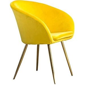 GEIRONV 40×46×80cm Woonkamer Hoekstoelen,voor Slaapkamer Keuken Balkon Studie Lounge Stoel Gouden Benen Eetkamerstoelen 1 Stuk Eetstoelen (Color : Yellow, Size : 40x46x80cm)
