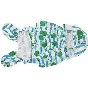 Reflecterende Regenjas voor puppy's, Draagbaar Zeeschildpaddenpatroon Polyester Veiligheidsgordelgaten Waterdichte Hondenregenjas voor Hardlopen voor Binnen (XS)