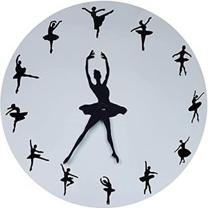 Moderne Design Stille Klok Ballet Wandklok Ballerina Danseres Ballet Decoratieve Klok Wandhorloge Meisjeskamer Dansen Studio Decor Balletdansers Huishoudelijke Kwartsklok