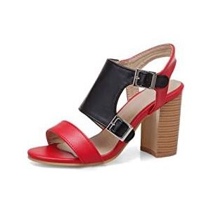 CCAFRET Waterdichte sandalen voor dames Big Size Shoes Women Sandals High Heels Summer (Color : K?rm?z?, Size : 35 EU)