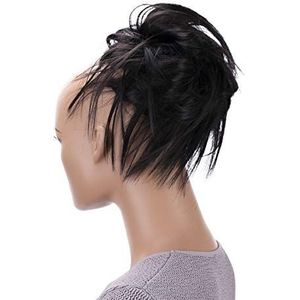 CAISHA XXL Haarstukje Haarwokkel Bruids Kapsel Opgestoken Volumineus Golvend Knoet Zwartbruin G17F