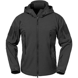 LiliChan Militaire softshell-tactische jas voor heren, outdoorsporten, jachtleger, waterdichte bovenkleding mantel, zwart, M