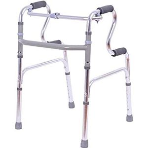 KRXSOBNV, Looprek, opvouwbaar, in hoogte verstelbare antislip loophulpmiddel Revalidatieframe aluminiumlegering for senioren ouderen verlangen naar ，Looprek(Without wheels)