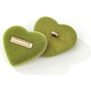 Knop Metalen knop naaien knop 100st 26mm groen hart ronde stof doek beklede knoppen fluwelen knopen met metalen schacht knoppen for kleding knutselen naaien (Color : Love green_26.5 * 24.5mm)