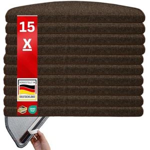 etm - Trapmatten - Donkerbruin - Halfrond - 65x23 cm - Set van 15 stuks