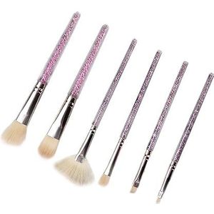 MQPALZKD 6 make-upborstels Complete oogschaduwborstelset Draagbare Crystal Grain Grip Beauty Tools