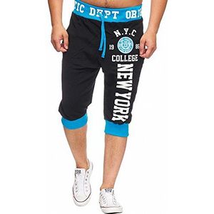 Herren Bermuda-Shorts | Caprihose | 100% Baumwolle | New York 569 (L-Slim, Blau)