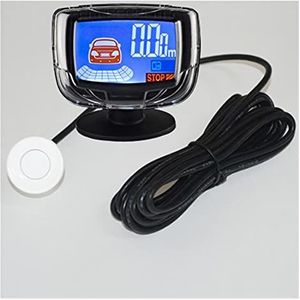 Auto Parking Sensor Achteruitparkeerradar LCD-scherm Met 4 Sensoren Back-up Parkeerradar Monitor Detectorsysteem Zoemer + Spraak auto-achteruitrijsensor(WIT)