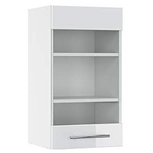 Vicco Fame-Line Keukenkast, hangkast, onderkast, kitchenette, hoogglans (wit hoogglans, glazen hangkast 40 cm)