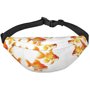 Waterdichte polyester heuptas met - lichtgewicht en duurzame crossbody-tas voor mannen en vrouwen schattig varken, Leuke goudvissen, Eén maat