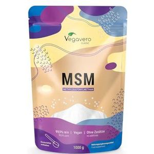 Vegavero MSM-poeder 1000 g | Zak | 99,9% puur | Prijs-prestatiewinnaar 2024* | Veganistisch & zonder toevoegingen